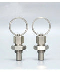 Dead Easy Stainless Steel 304 Index Plunger With Pull Ring And Lock Nut Screw Quick Acting Lock Pins Fits M6 M8 M10 M12 M16 Top Shelf Hardware Built To Take A Beating Daily, two stainless steel index plungers.