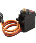 Lightweight 9G Servo Motor Kit With Heavy Duty Copper Gears built for nimble RC cars, featuring black body and colored wires.