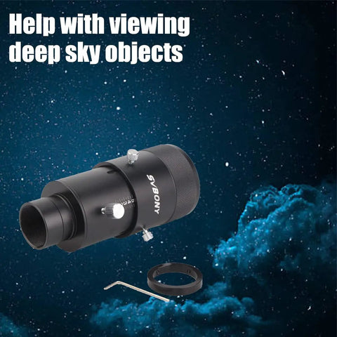 Prime Focus Telescope Camera Adapter Kit for Canon EOS Rebel DSLR on starry sky background