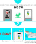 Safety features of 120V To 100V Voltage Converter 1600W Step Down Toroidal for Japan Appliances Used in the US, max 1600W shown