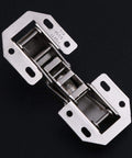 Close-up of the Three Inch Bridge Shaped Spring Hinge For Cabinets And Closet Doors No Drill Required Quick Install Removable Door Arm