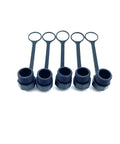 Five Piece M12 Connector Dust Covers For Female Sockets Protective Caps Black Plastic Bolt Caps Kit