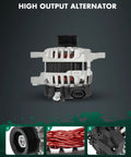 Front view of New Alternator 13209 Fits Hyundai Accent Veloster 2012-2017 90 Amp CW 6-Groove Auto Generator Replacement