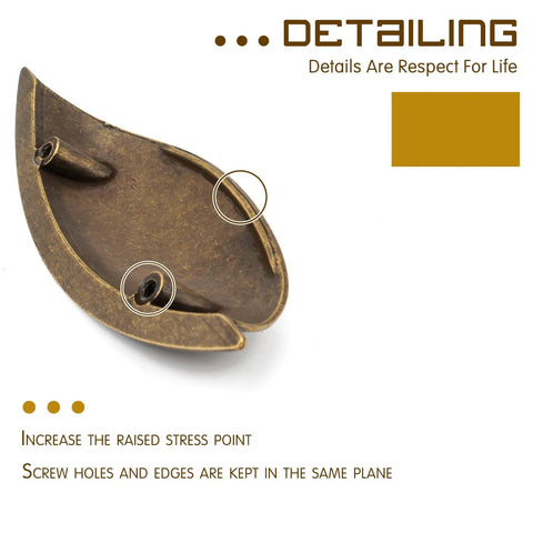 Backside view of a Six Pack Antique Brass Cabinet Pull, showcasing screw holes and detailing, zinc alloy material.