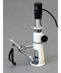 Handheld Measuring Microscope With 20x 50x 100x Magnification, 100 Unit Range, 0.01 Reticle, Achromatic Lenses, 17mm Field Of View, 30mm Working Distance, Ideal For Field Work, Lab, And Quality Control Inspections, side view