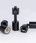H Type Track Lighting Head To E26 Medium Screw Base Adapter Light Direction Adjustable Black Pack Of 12 Bulbs Not Included