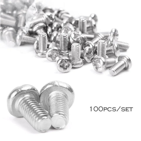 M3x6mm Stainless Steel Phillips Round Head Machine Screws Kit, Rust Resistant 304 Grade Cross Slot Screws For DIY Home Repairs, Furniture, Electronics And Office Gear, 100 To 300 Pieces, 100pcs set