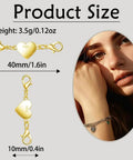 Magnetic Heart Shaped Clasp Set For Necklaces And Bracelets, double lobster claw clasp in gold finish, product size detail