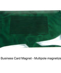Green Magnetic Viewing Film 4x6 Inches For Quick Magnetic Field Visualization over a business card magnet