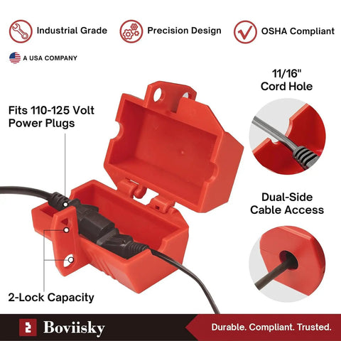Medium Electrical Receptacle Safety Locks 2 Pack 110 Volt Padlock Compatible Lockout Cover Keeps Your Crew Safe Prevents Funny Business Fits Like A Glove Over Standard US Plugs Solid Setup For Everyday Use