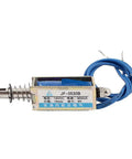 DC Solenoid Electromagnet 12V 300mA Pull Push Type With 5N Force And 10mm Stroke Metal Body In Blue Gold Tone Reliable Performance For DIY Projects Industrial Gadgets And Enclosures, blue wire leads