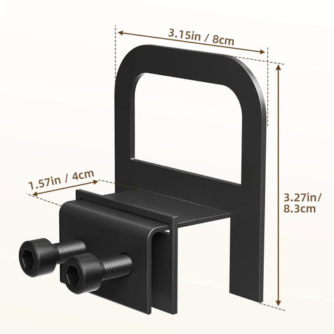 Close-up of Heavy Duty 6 Piece Metal Mattress Grippers Extra Wide Anti Slip Bed Holder showing its dimensions and adjustable design.
