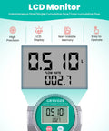 1 Inch Fuel Flow Meter Kit Waterproof IP68 Digital Gauge With Aluminum Casing And Male Connectors For Water And Diesel Tough As Nails Meter Built To Handle Wet Environments. LCD digital flow meter display with aluminum casing and reset buttons
