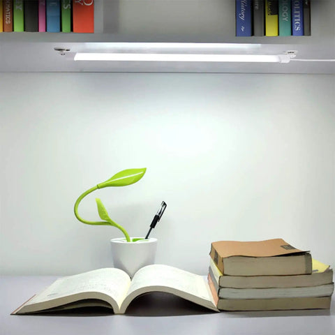 110V LED Under Cabinet Lighting With 17 Inch LED Strip Light Bar And 6 Ft Power Cord Magnetic Install And Plug And Play Design Ultra Slim Counter Light For Kitchen Desk And Work Table White 6000K