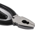 Heavy Duty Steel Alloy Safety Wire Pliers With Spring Return, Lock Wire Twisting Tool, black handle, durable jaws close-up