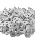Skywalker dual feed-through cable bushings, white plastic, 100-piece pack.