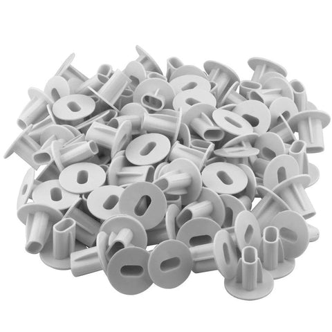 Skywalker dual feed-through cable bushings, white plastic, 100-piece pack.