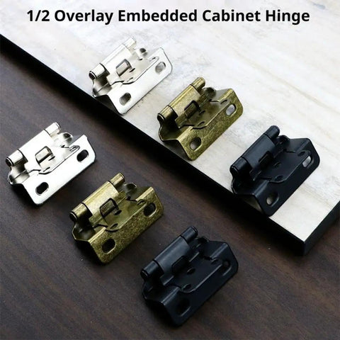 Half Inch Overlay Cabinet Hinges Polished Chrome Self Closing Semi Concealed Hinges For Face Frame Cabinets on wood surface