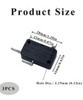 Micro Limit Switch Set Of 3 For Industrial Automation And Machinery Control LF-10-02 with size measurements shown