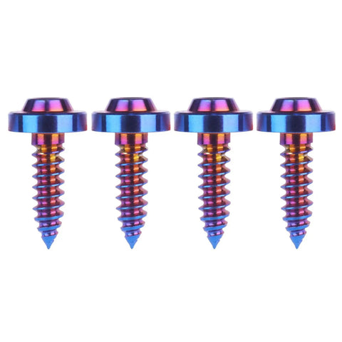 Heavy Duty Premium Titanium Self Tapping Screws M5x18mm Torx Star Drive 4 Pack Burnt Blue Coating close-up view.