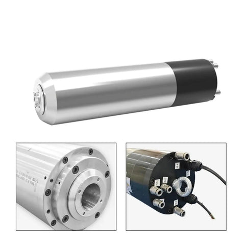 Heavy Duty Cnc Milling Spindle With Automatic Tool Changer Bt30 Taper 6.5Kw Brushless Motor Pulls 24000 Rpm On 380V with smooth metal casing.