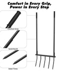 Heavy Duty 5 Tine U Shaped Broadfork Garden Tool For Loosening Soil Without Disturbing Structure 20 Inch Wide 55 Inch Tall