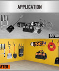 Heavy Duty Metal Wall Hooks 6 Pack For Garage Storage And Organization, J Hooks for tools, cords, and ladders on walls.