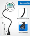 LED Magnifying Lamp With Flexible Gooseneck 5X And 10X Lenses 3 Color Modes Soldering Helping Hands Base Station with USB