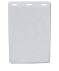 Set Of 100 Clear Vinyl Badge Holders, Vertical 6 By 4 Inches With Three Fastener Slots For Double End Lanyards, see-through ID badge visible