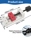Slick Compact Mini Vise With 50mm Jaw Space dimensions 100mm x 128mm, aluminum alloy construction for precise clamping.
