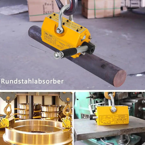 Haul Heavy Steel Without Breaking A Sweat Using This 600 Kg V Shaped Permanent Magnetic Lifter optimizing round bars and iron pipes.