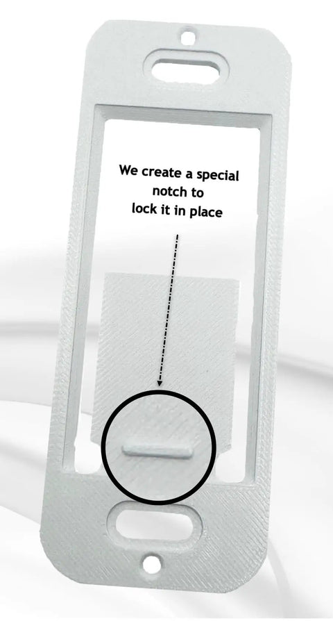 Five Pack Wall Plate Brackets For Lutron Pico Remote Compatibility shown with special locking notch detail