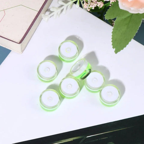 10pcs Circular Bubble Spirit Level for Calibration Picture Frame arranged in a circle, clear acrylic, high precision, compact size.