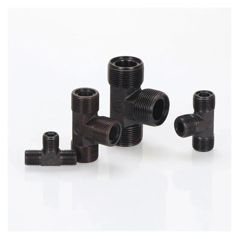 Heavy Duty Carbon Steel Hydraulic Male Tee Fitting Kit Sizes M10 to M24 for High Pressure Fluid Control Systems Built to Kill it on Job Site Without Any Messy Problems or Leaking Fluid Everywhere When You Are Under Pressure Making Serious Cash black carbon steel male tee fittings