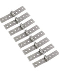 Heavy Duty Eight Piece Kit Of Three Inch Silver Folding Butt Hinges Cut From Genuine 304 Stainless Steel arranged on a white background.