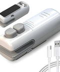 Three In One Bag Sealer With Cutter And Bottle Opener Portable USB Rechargeable Resealer Snack Saver for Chips White Kitchen Gadget USB cable