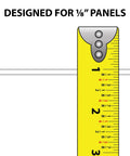 Top Shelf Black Polypropylene Panel Hinges 1/8 Inch Thick For Solid Cabinet Doors And Craft Lids Four Heavy Duty 36 Inch Strips shown with measuring tape for panel fitting.