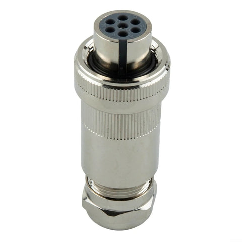 7-Pin Proportional Valve Connector for Hydraulic Valves, Full-Metal Housing, IP67 Sealed Female DIN EN 175201-804 Interface