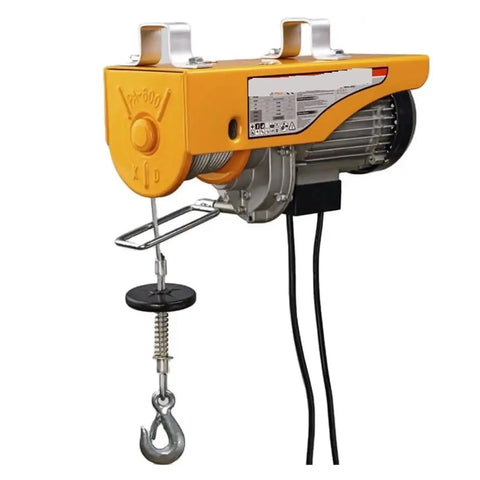 Heavy Duty Electric Wire Rope Hoist With Slick Wireless Remote Control 100 Kg Capacity Smooth Operator Setup For Garage Crew Single Or Double Slings Reaches Thirty Eight Feet High Quick Release Hooks For No Sweat Rigging