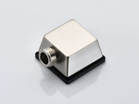 90 Degree Brushed Nickel Square Shower Wall Elbow, Built To Last Heavy Duty Solid Metal, Half Inch NPT Inlet, Half Inch NPSM Outlet