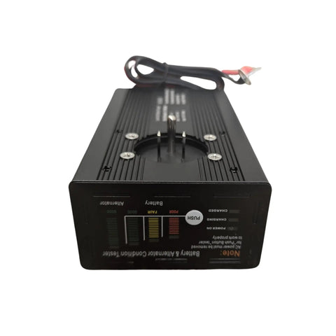 12V 10 Amp Panel Mount Battery Charger For Onboard Trickle Charging In Hydraulic Dump Trailers Cars And Marine Use All Weather DC 12V System With 24 Inch 16 AWG Battery Cables front view