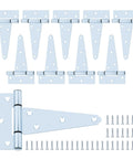 5 Inch Gate T Strap Hinges Zinc Plated Heavy Duty With Screws Pack Of 10 for sheds, storage gates, barns, durable steel construction.