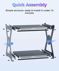 Rock Solid CFS Workstand for 3D Printing with dual layer pull out design and 15 kg load capacity, side view of assembly structure.