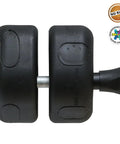 MagnaLatch Side Pull Gate Latch 2-3/4 Inch Adjustable Stainless Steel Components Black Finish For Wood Metal And Vinyl Gates Rust Resistant Non Binding Operation With Side Fix Legs For Easy Horizontal And Vertical Adjustment During And After Installation. Image shows the front view of the gate latch.