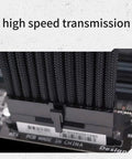 Heavy Duty 18AWG Sleeved Power Cable Extension Cord Set With 24Pin Motherboard Pcie Gpu And Cpu Connectors close-up on braided design