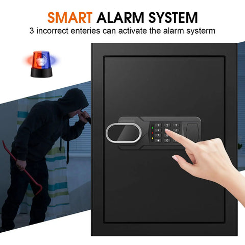 Large 3.4 Cu Ft Home Safe With Fire And Water Proof, Electronic Keypad, alarm system activated with incorrect entries