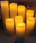 Flameless Battery Operated Real Wax Pillar Candles With 10 Key Remote And 24 Hour Cycling Timer For Cozy Vibes, realistic LED flicker