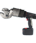 Sc-16C Electric Hydraulic Steel Bar Cutter Rechargeable Power Tool With High Density Quenching Head side view showing cutting jaws.