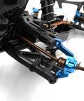 Spring Steel Drive Shaft With G45 Cup Joint For DT-04 1/10 Scale RC Car Upgrades Parts And Accessories, High Torque Boost, Smooth Drivetrain, Durable Build For Reliable Power Transfer. RC front suspension with spring steel drive shaft and blue G45 cup joint