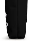 Side view of the Dragon Boat Tote Bag For Paddlers And Crews Festival Race Gear Paddling Training Accessory, black with white print.